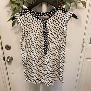 Loft Geometric Print Popover Top SS S